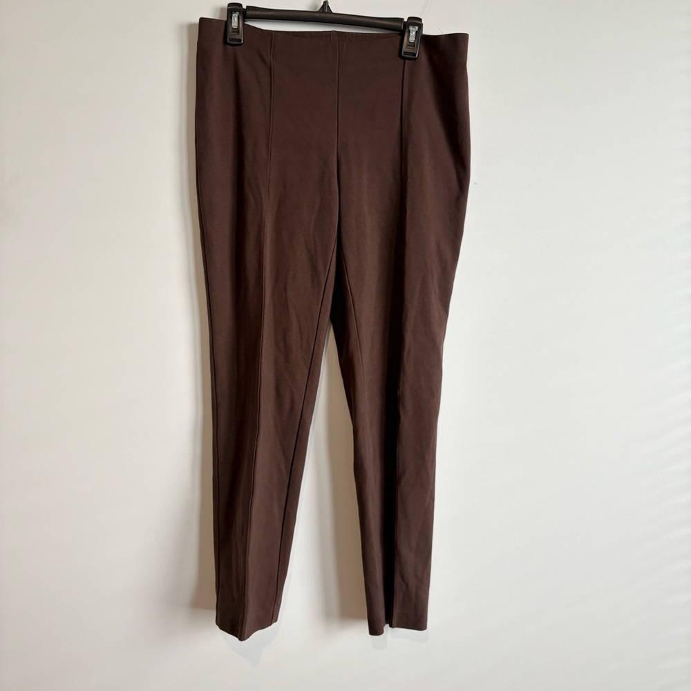 J. Jill Ponte Slim Leg Stretch Comfort Seamed Pants Brown Size small